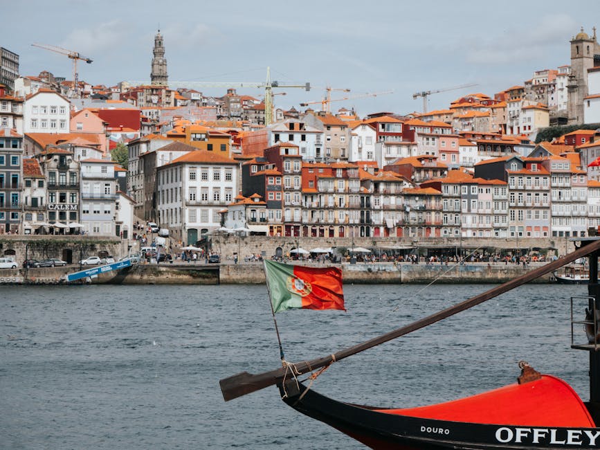 Ribeira district with rabelo boats Porto