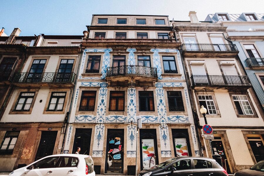 Porto azulejo tile facade detail