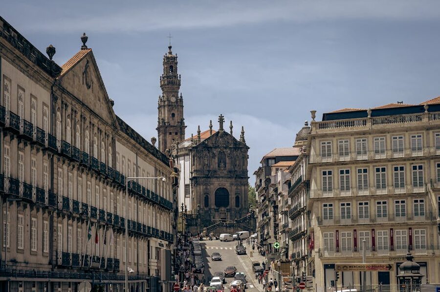 Igreja dos Clerigos baroque facade in Porto