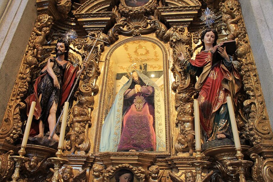 High gallery view inside Igreja dos Clerigos Porto