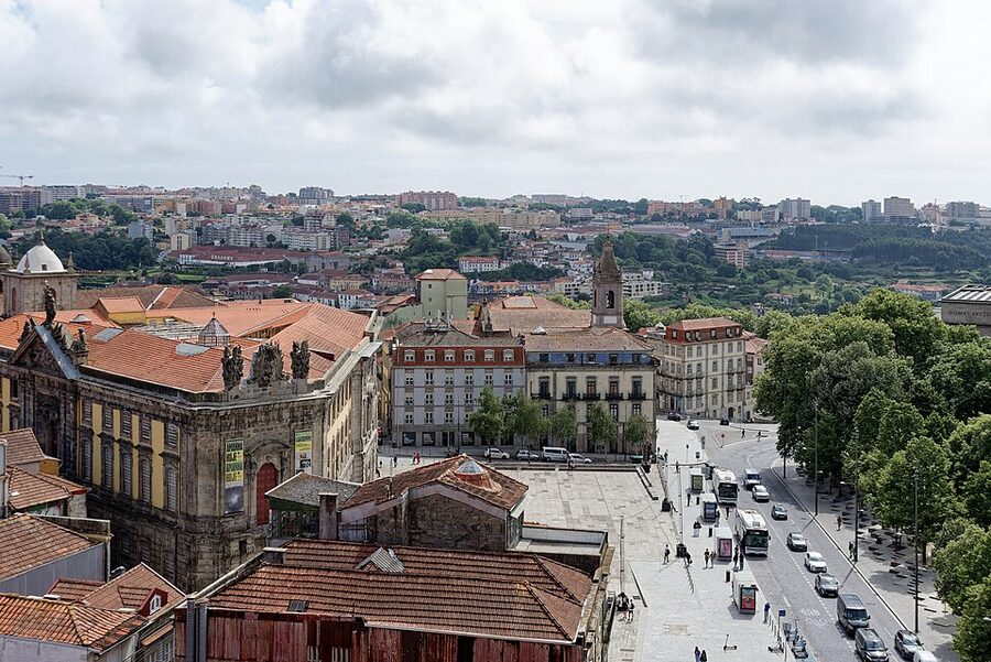 Western view from Torre dos Clerigos toward the Atlantic