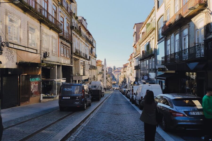 Picturesque Porto street with historic architecture