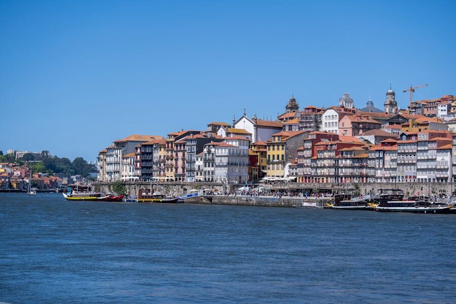 Porto Ribeira waterfront with colorful buildings and Douro River