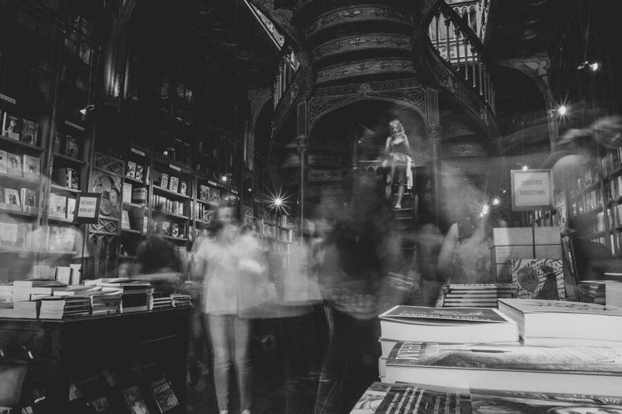 Mystical atmosphere inside Livraria Lello bookshop