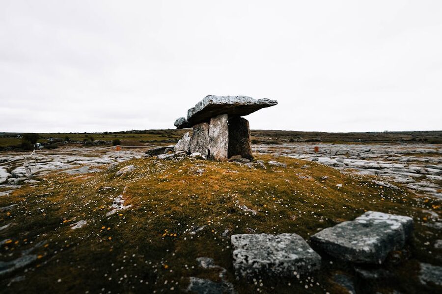 Poulnabrone Dolmen in the Burren, a Neolithic portal tomb