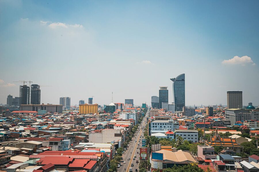 Phnom Penh cityscape modern city Cambodia