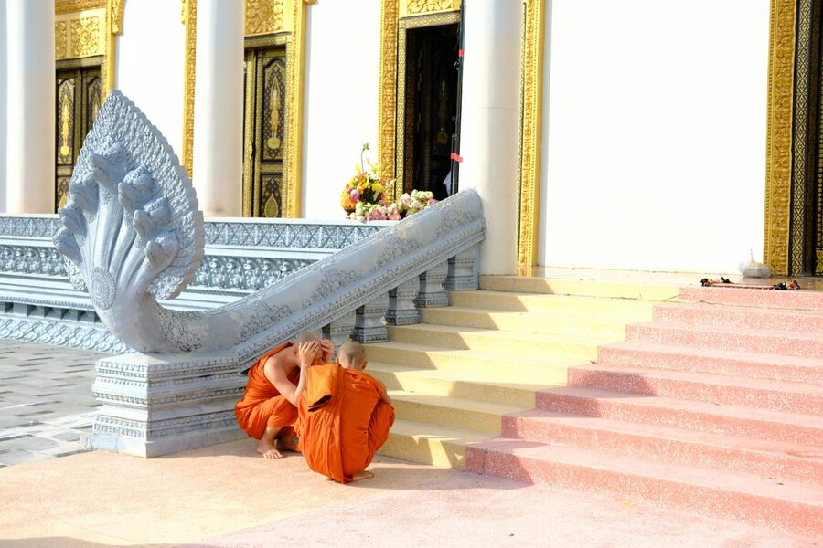 Buddhist monks Phnom Penh Cambodia temple