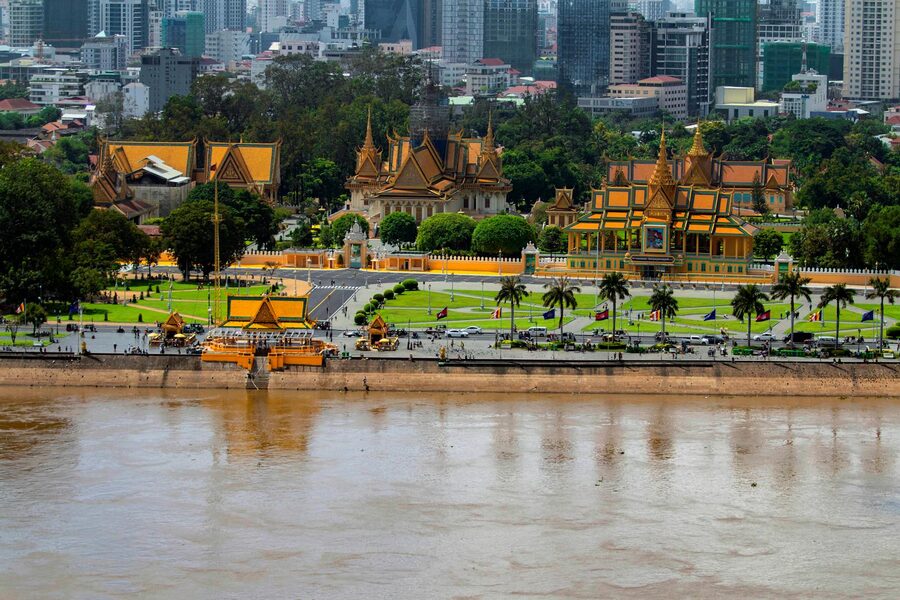 Royal Palace Phnom Penh Cambodia aerial