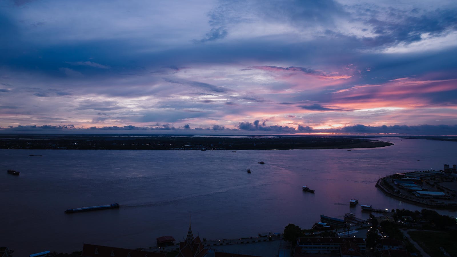 Phnom Penh sunset river Cambodia