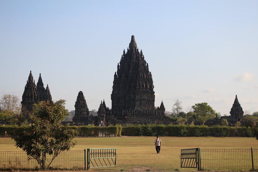 Stone carvings and relief work at Prambanan Ramayana panels