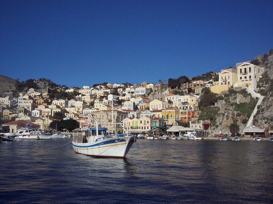 Symi blue Aegean water summer