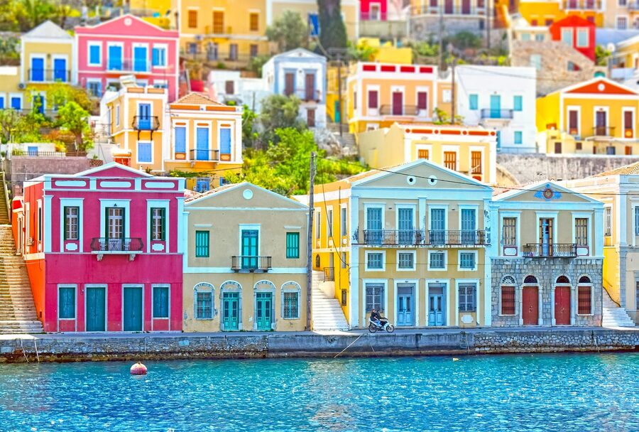 Symi houses port harbour sea