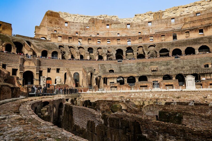 Colosseum interior with arena floor in Rome
