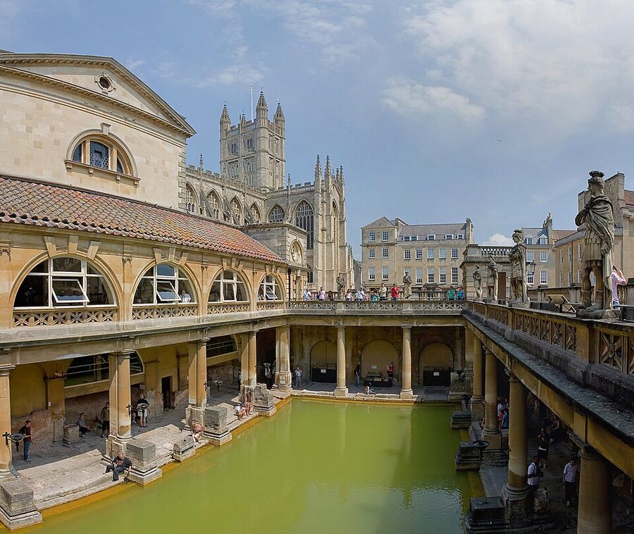 The Great Bath at the Roman Baths in Bath Spa England