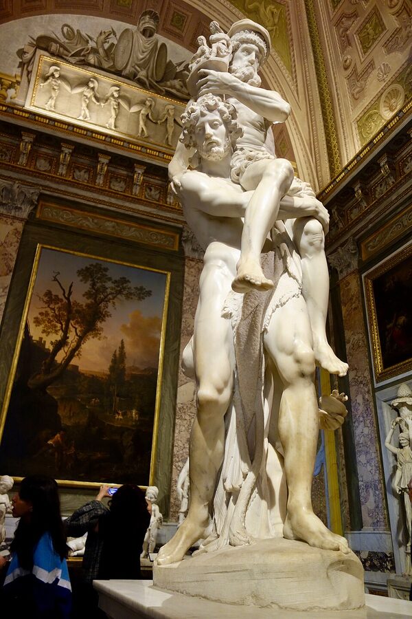Aeneas Anchises and Ascanius sculpture by Bernini Borghese Gallery