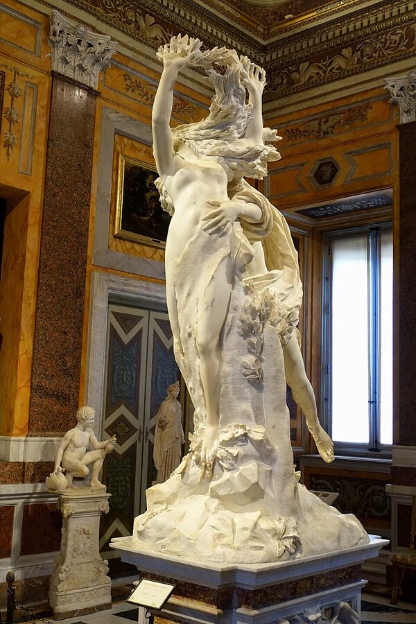 Apollo and Daphne marble sculpture by Bernini in Borghese Gallery