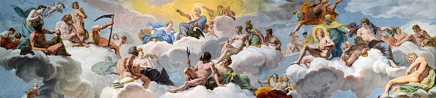 Council of the Gods ceiling fresco in Galleria Borghese by Lanfranco