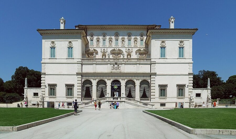 Galleria Borghese facade with three-arch loggia in Rome