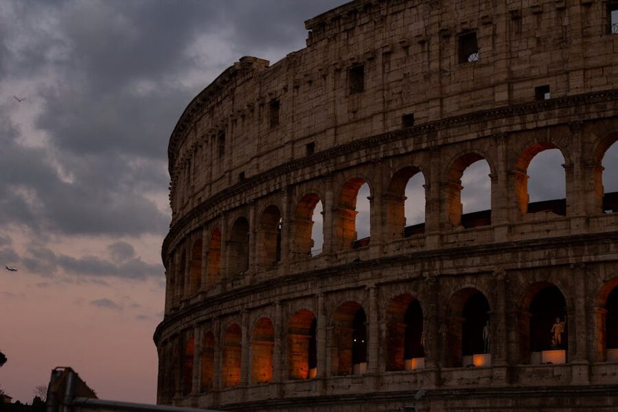 Rome Colosseum at dusk