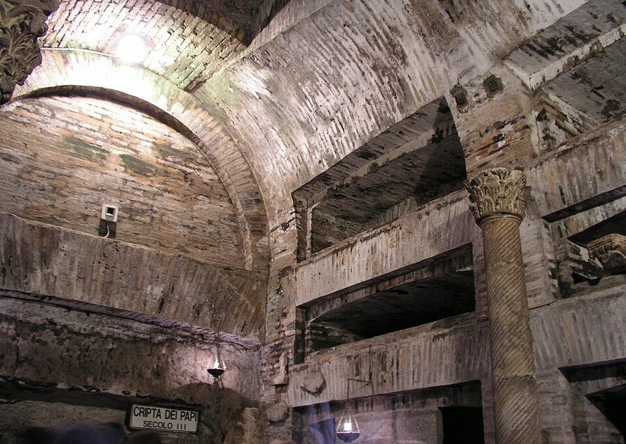 Crypt of the Popes inside Catacombs of San Callisto