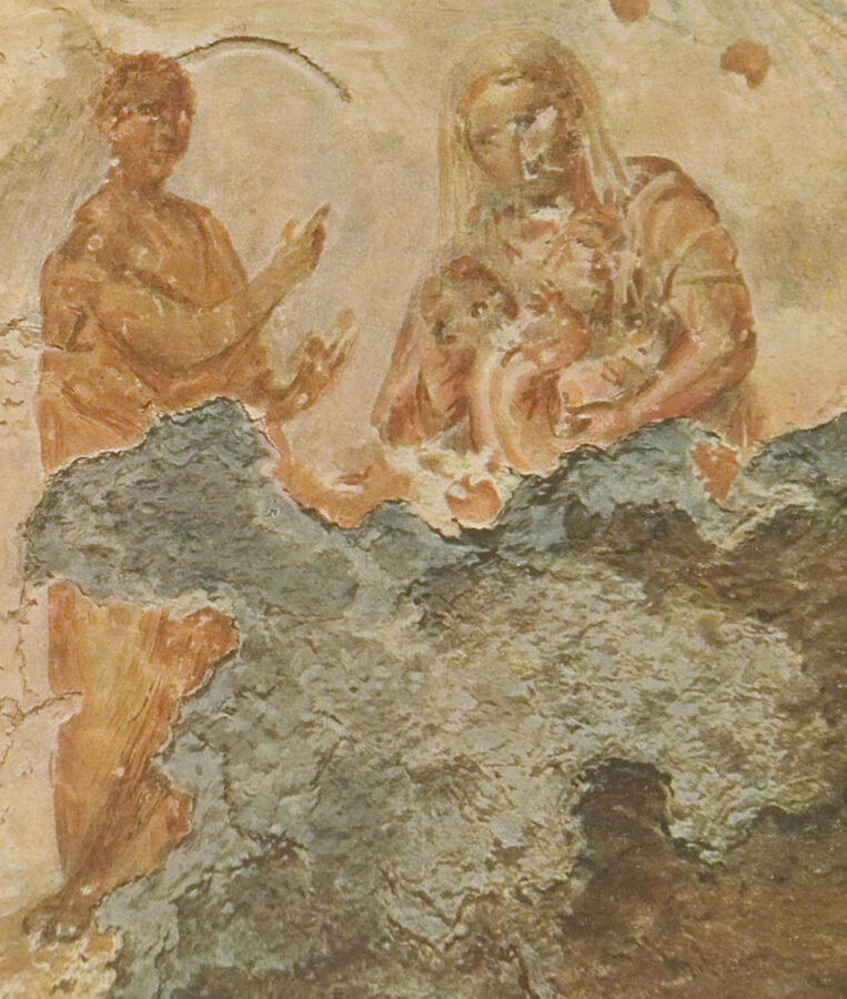Madonna and Child fresco from the Catacombs of Priscilla Rome