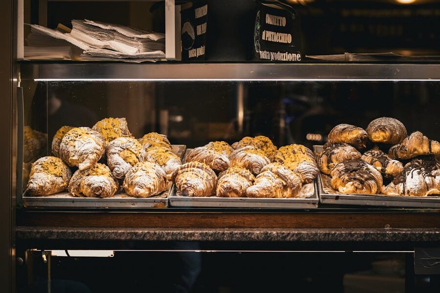 Pastries in a Rome bakery window