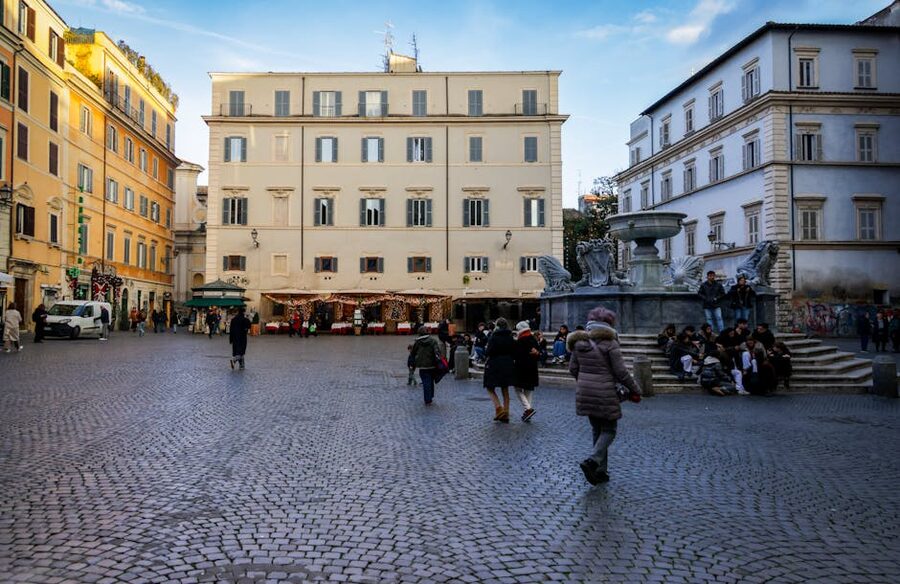 Historic piazza in Rome center