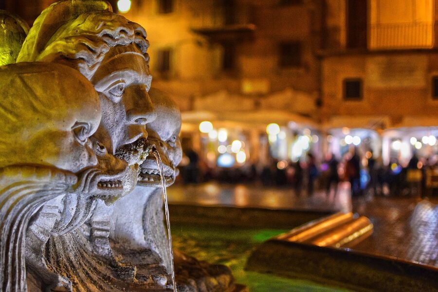 Piazza Navona Moor Fountain Rome