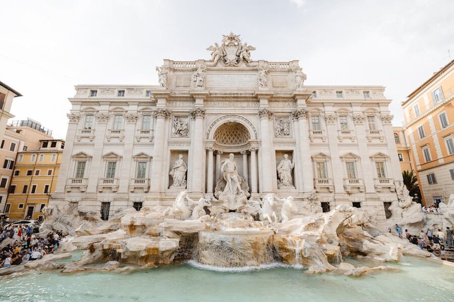 Trevi Fountain Rome on a sunny day