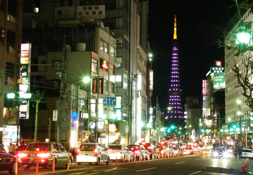 Roppongi at night in Tokyo