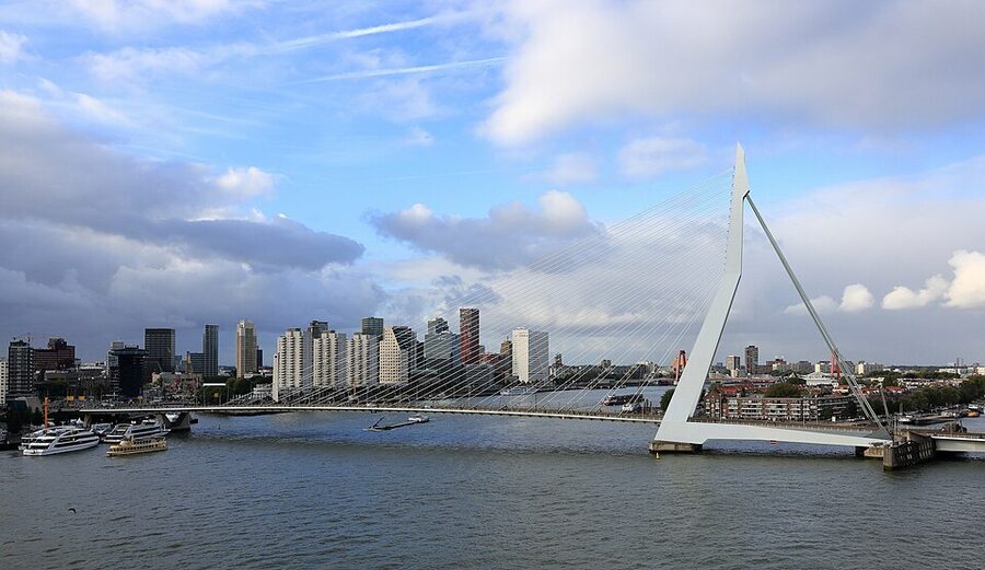 Erasmus Bridge in Rotterdam, also known as The Swan