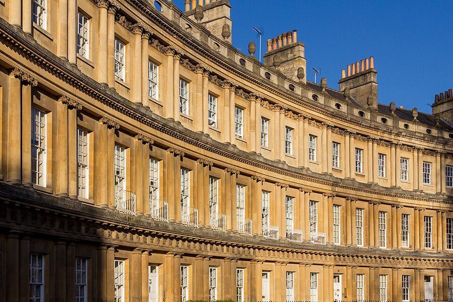 Royal Crescent Georgian terrace in Bath
