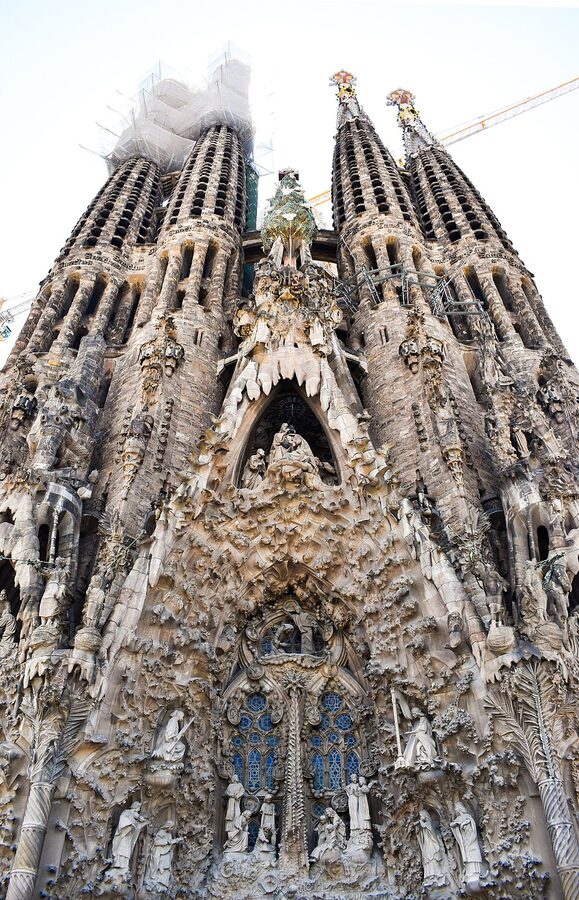 Sagrada Familia Nativity Facade from ground Barcelona 2023
