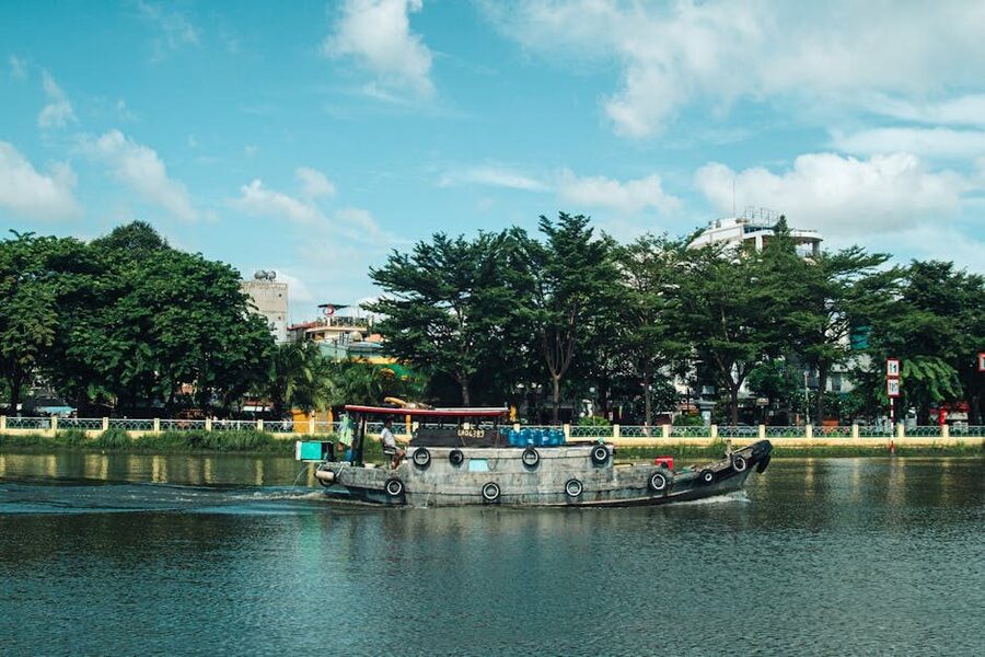 Riverboat cruising on the Saigon River in Ho Chi Minh City