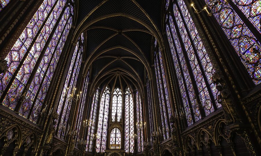 Sainte-Chapelle upper chapel stained glass interior Paris