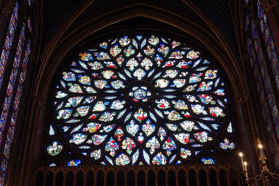 Sainte-Chapelle upper chapel stained glass walls and tall windows