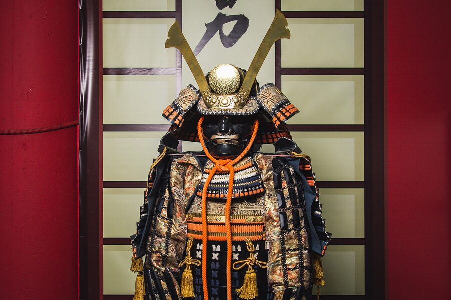 Samurai armor on display showing full warrior costume