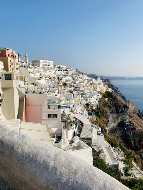 Fira Santorini cliff architecture caldera view