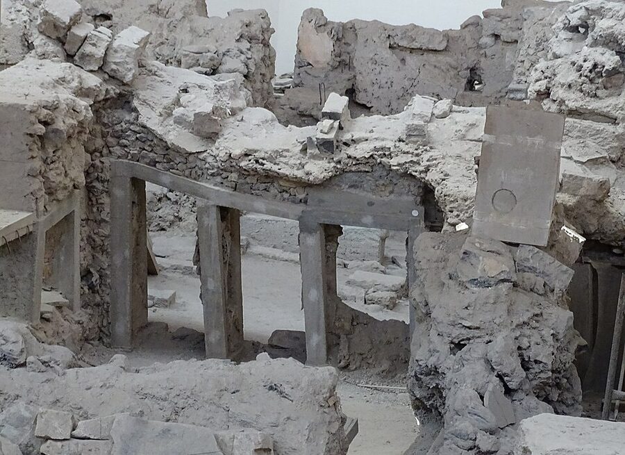 Akrotiri archaeological excavation Santorini Minoan