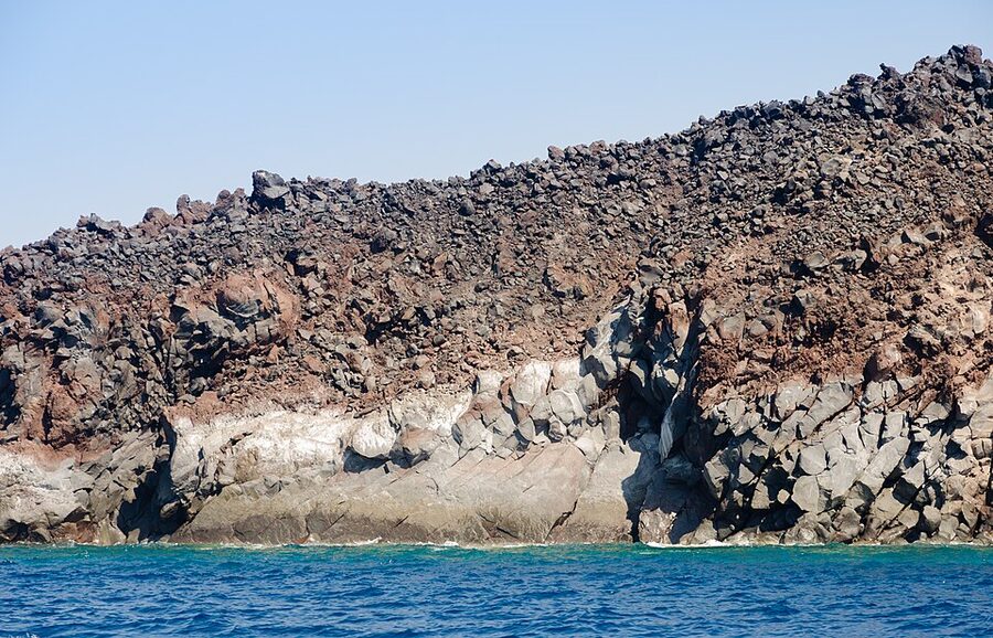 Solidified basaltic lava Nea Kameni
