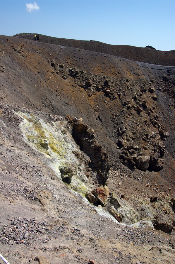 Nea Kameni crater rim Santorini volcano