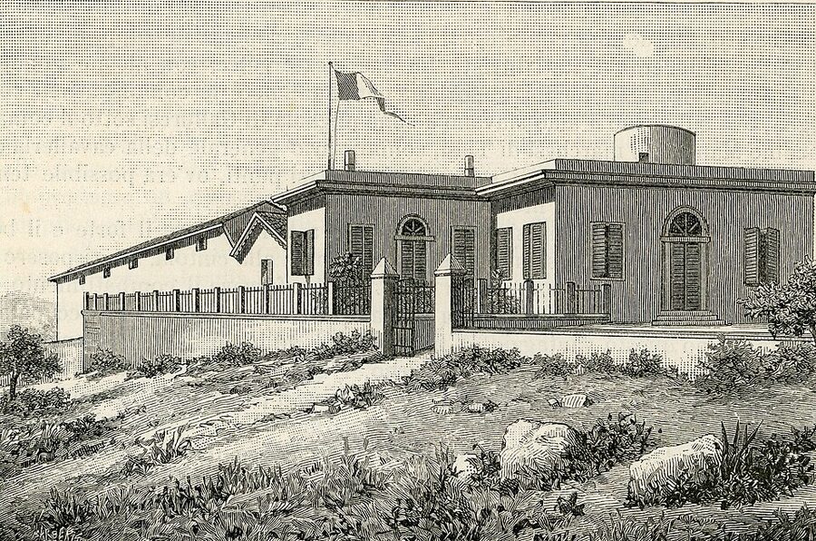 1895 woodcut of Garibaldi's house on Caprera