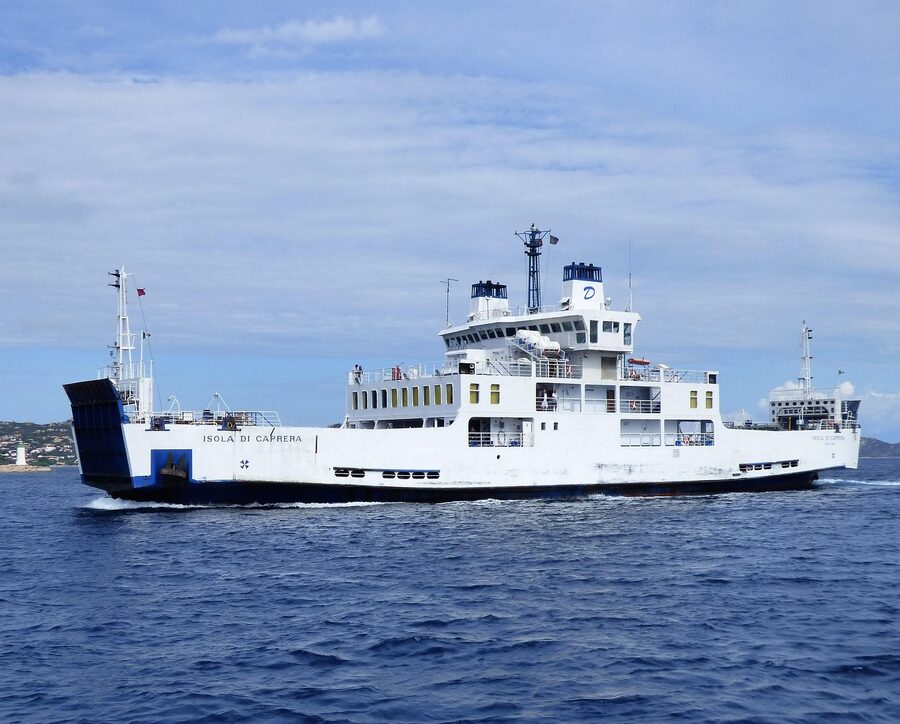 Car ferry to La Maddalena island