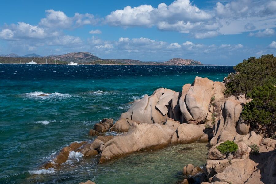 Coastal rocks and turquoise sea in Sardinia