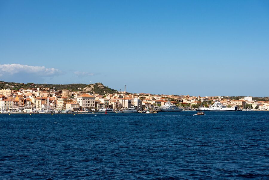 La Maddalena island beach and cliff