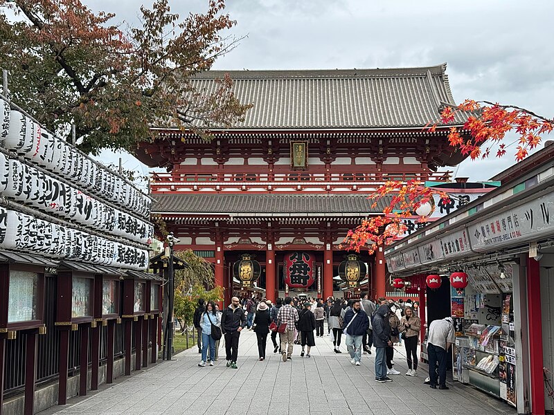 Overview of Sensoji Temple main hall in Asakusa Tokyo