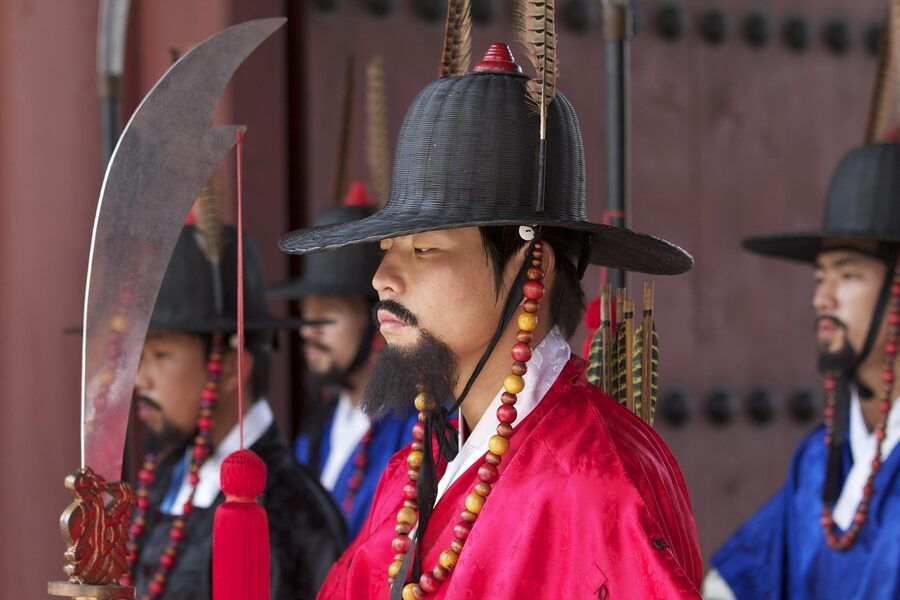 Traditional guard at Gyeongbokgung
