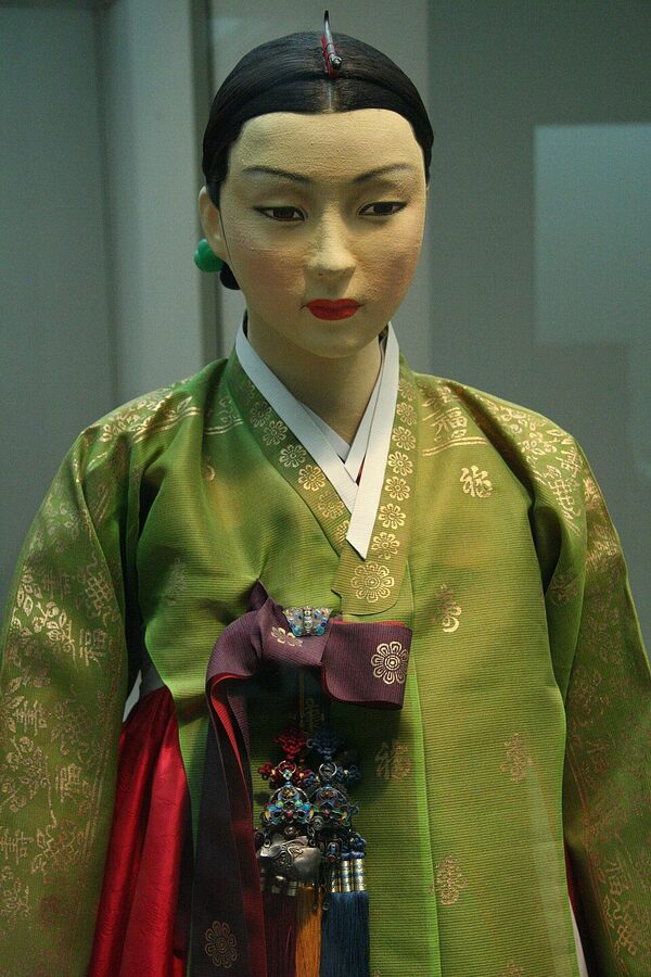 Traditional hanbok with norigae ornament and dangui jacket