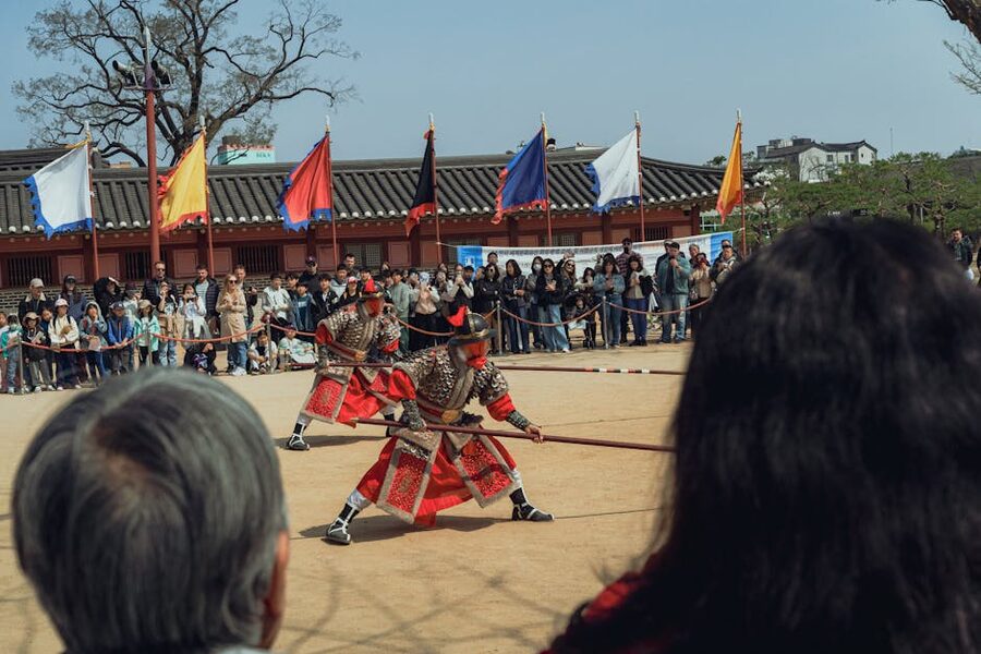Traditional Korean martial-arts cultural performance in Seoul