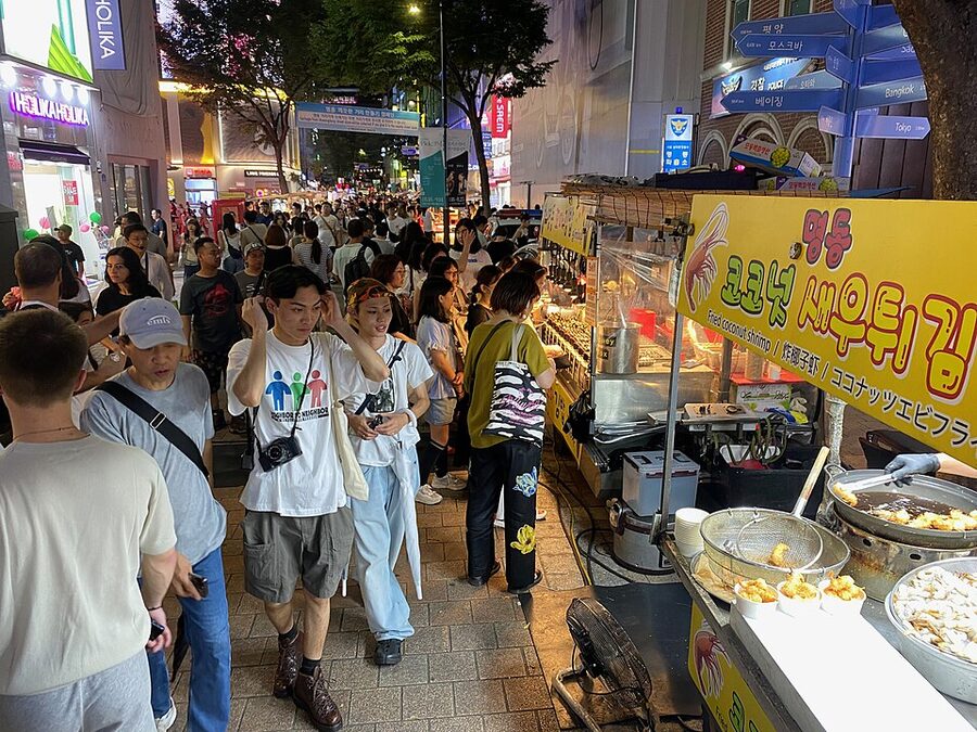 Myeongdong night market Seoul